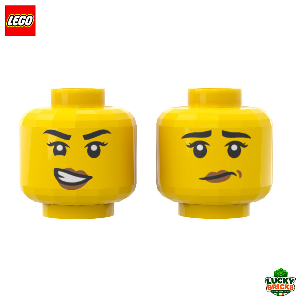 Dual Sided Woman Head Angry / Scared - LEGO® Part 101417